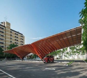 اجرای سقف پارکینگ پلی کربنات