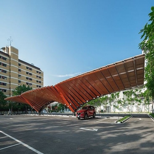 اجرای سقف پارکینگ پلی کربنات