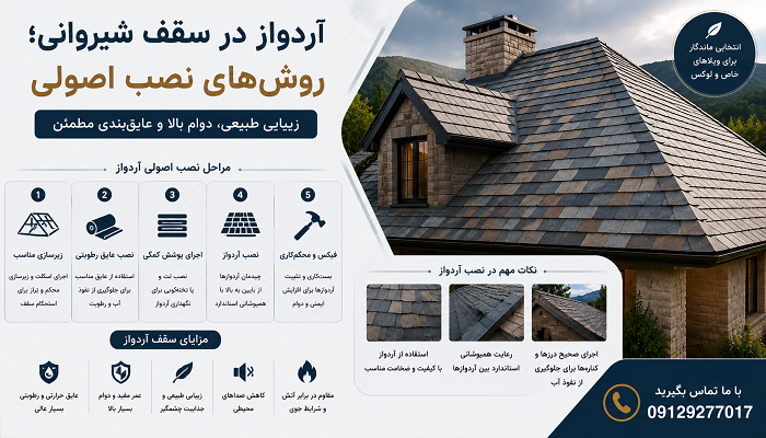 آردواز در سقف شیروانی؛ روش ‌های نصب اصولی